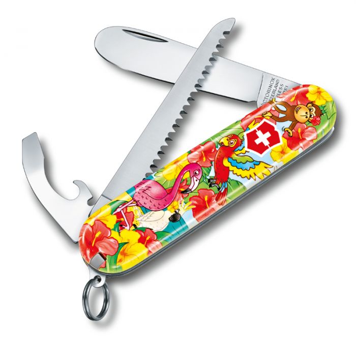 Набор для детей Victorinox Попугай, 9 функций, шнурок на шею, книга-раскраска