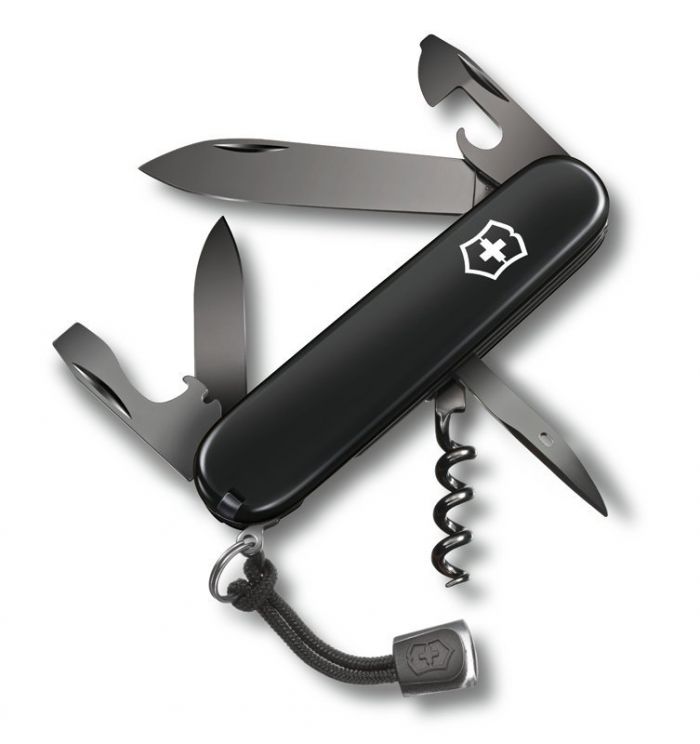 Нож перочинный Victorinox Spartan Onyx Black, 12 функций, со шнурком в комплекте