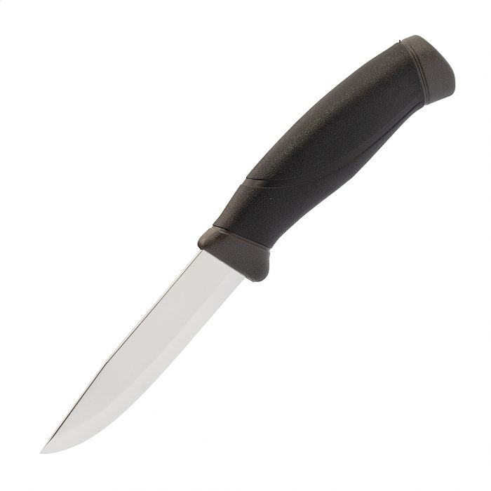 Нож с фиксированным лезвием Morakniv Companion Anthracite, сталь Sandvik 12C27, рукоять пластик/резина, черный