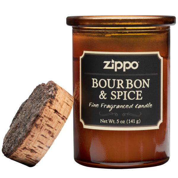 Ароматизированная свеча ZIPPO Bourbon & Spice, воск/хлопок/кора древесины/стекло, 70x100 мм