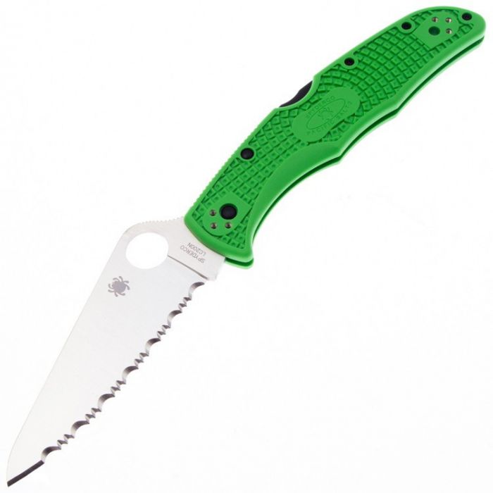 Нож складной Pacific Salt 2 Spyderco, сталь LC200N, рукоять Green FRN