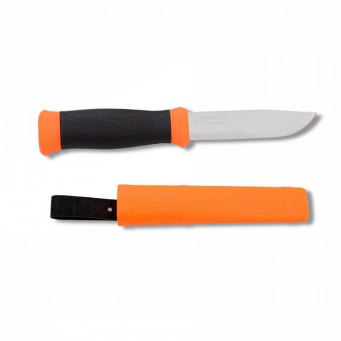 Нож с фиксированным лезвием Morakniv Outdoor 2000 Orange, сталь Sandvik 12C27, рукоять резина/пластик