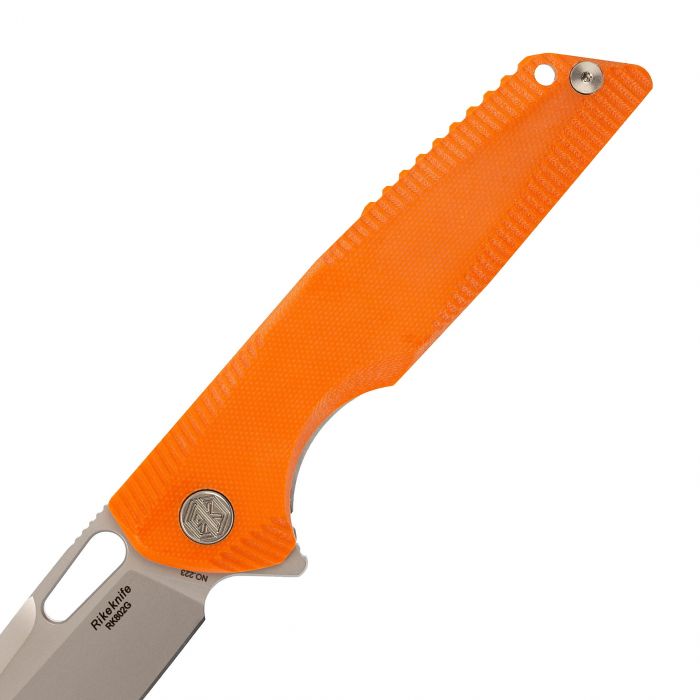 Складной нож Rikeknife RK802G Orange, сталь 154CM, титан/G10