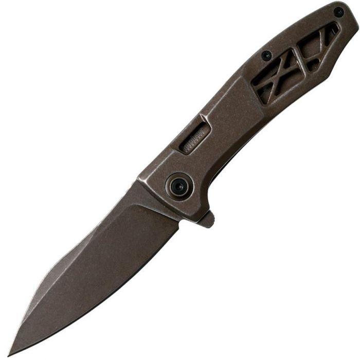 Нож складной KERSHAW 3475 Les George Design Boilermaker, сталь 8Cr13MoV, рукоять нержавеющая сталь, коричневый