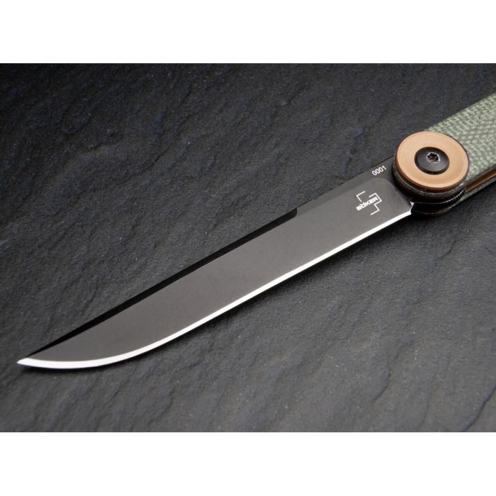 Складной нож Boker Kaizen, сталь D2, рукоять Green Canvas Micarta