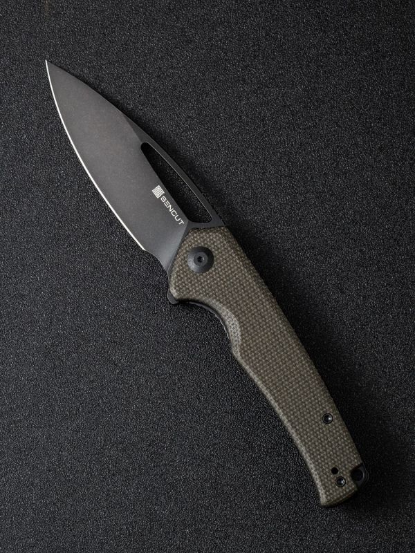 Складной нож Sencut Mims, сталь 9Cr18MoV, рукоять canvas micarta, black/dark green