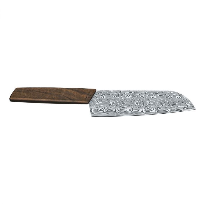 Кухонный нож Victorinox SANTOKU Limited, сталь дамаск, 17 см, рукоять орех, подарочная упаковка