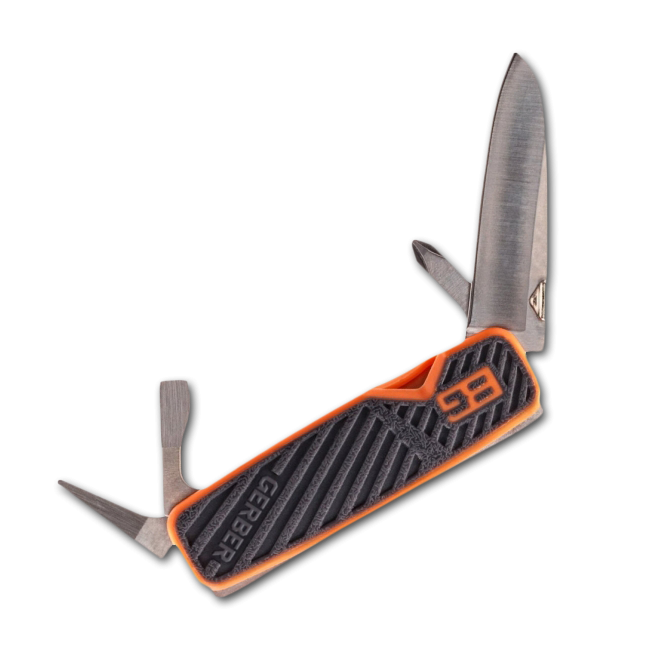 Мультитул Gerber Bear Grylls Pocket Tool, сталь 5Cr15, прорезиненная рукоять