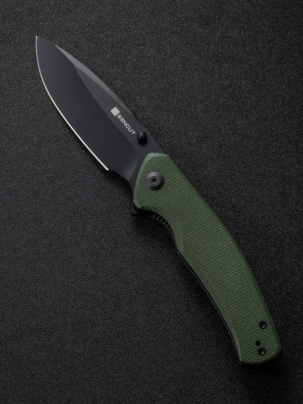 Складной нож Sencut Slashkin, сталь D2, рукоять canvas micarta, black/green