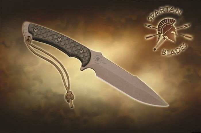 Нож с фиксированным клинком Spartan Blades Horkos, сталь CPM-S35VN Flat Dark Earth, рукоять зеленая микарта, чехол мельтикам