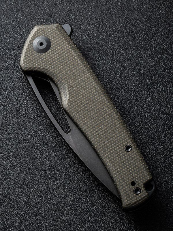 Складной нож Sencut Mims, сталь 9Cr18MoV, рукоять canvas micarta, black/dark green