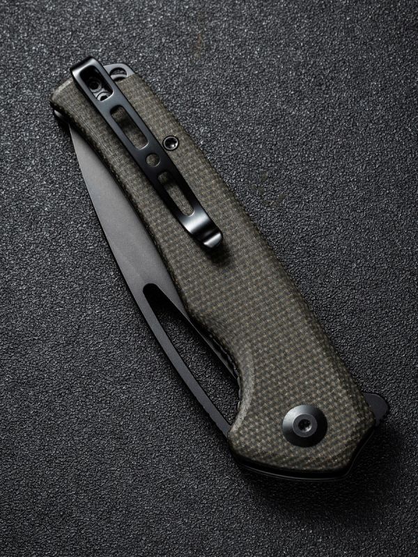 Складной нож Sencut Mims, сталь 9Cr18MoV, рукоять canvas micarta, black/dark green