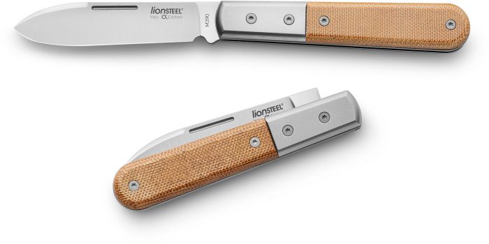 Складной нож LionSteel Barlow Roundhead, сталь M390, рукоять титан/canvas