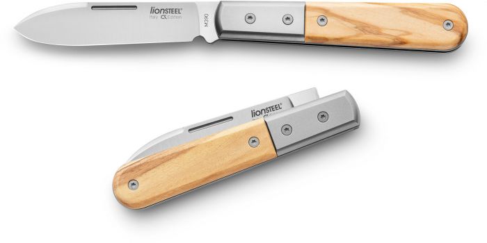 Складной нож LionSteel Barlow Roundhead, сталь M390, рукоять титан/дерево