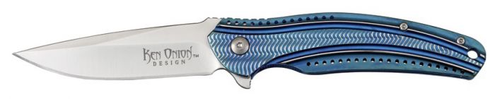 Складной нож CRKT Ripple Blue, сталь Acuto 440, рукоять нержавеющая сталь 420J2