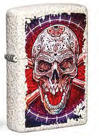 Зажигалка ZIPPO Skull Design с покрытием Mercury Glass, латунь/сталь