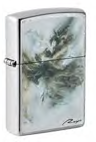 Зажигалка ZIPPO Luis Royo с покрытием Street Chrome, латунь/сталь, серебристая