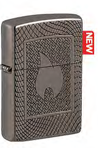 Зажигалка ZIPPO Armor® с покрытием Black Ice®, латунь/сталь, чёрная