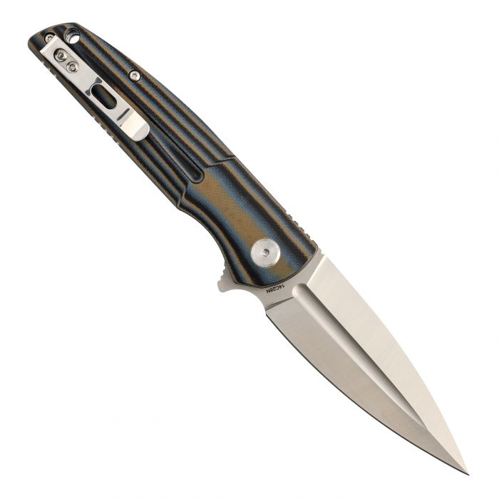 Складной нож Bestech Fin Blue/Brown, сталь 14C28N, G10