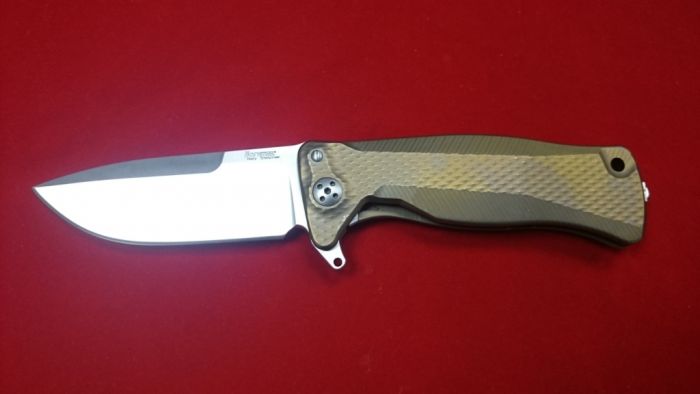 Нож складной LionSteel SR11 B (BRONZE), сталь Uddeholm Sleipner® Satin, рукоять титан по технологии Solid®, бронзовый