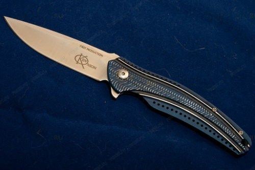 Складной нож CRKT Ripple Blue, сталь Acuto 440, рукоять нержавеющая сталь 420J2