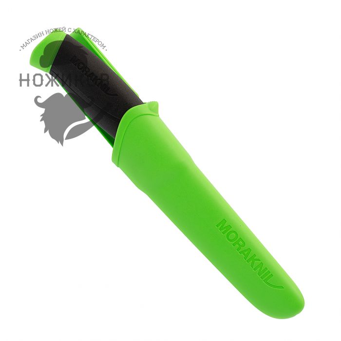 Нож с фиксированным лезвием Morakniv Companion Green, сталь Sandvik 12C27, рукоять пластик/резина, зеленый