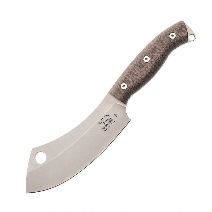 Нож White River Camp Cleaver StoneWash, сталь CPM S35VN, рукоять черная микарта