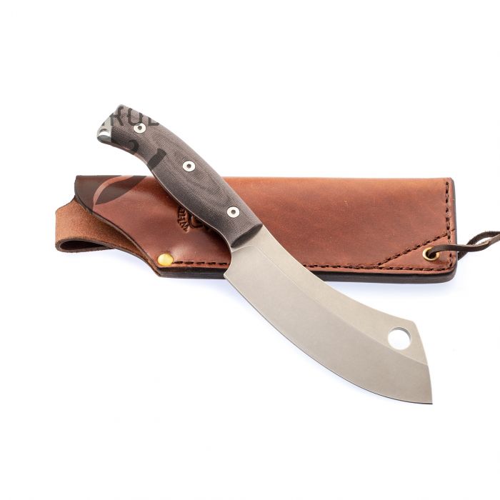 Нож White River Camp Cleaver StoneWash, сталь CPM S35VN, рукоять черная микарта