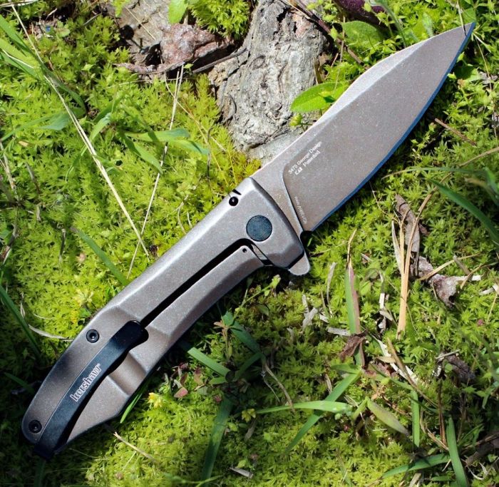 Нож складной KERSHAW 3475 Les George Design Boilermaker, сталь 8Cr13MoV, рукоять нержавеющая сталь, коричневый