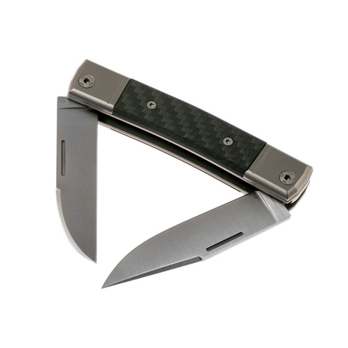 Складной нож LionSteel BestMan Two blades, сталь M390, рукоять Carbon fibre