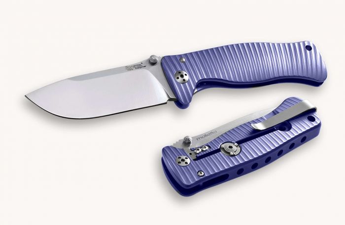 Нож складной LionSteel SR2 V (VIOLET) Mini, сталь Uddeholm Sleipner® Satin Finish, рукоять титан по технологии Solid®, фиолетовый