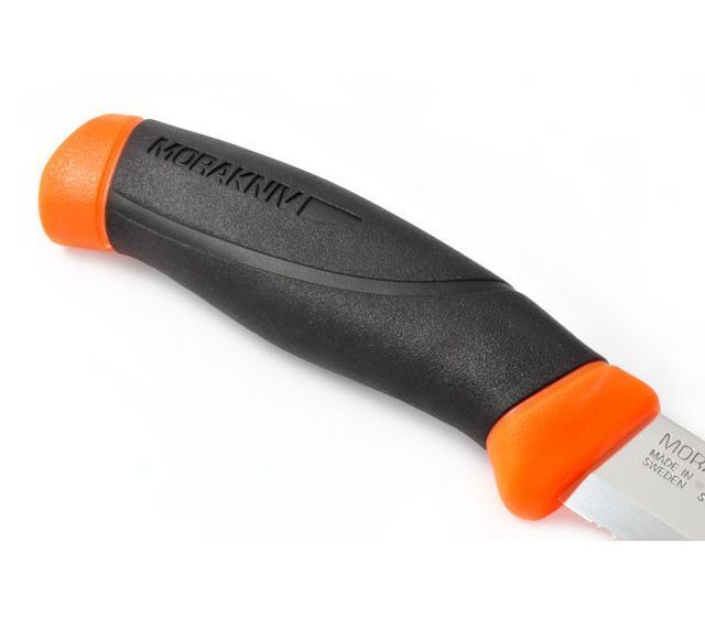 Нож с фиксированным лезвием Morakniv Companion F серрейтор, сталь Sandvik 12С27, рукоять резина/пластик