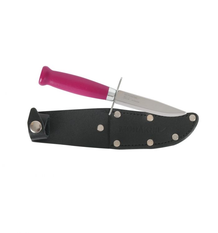 Нож с фиксированным лезвием Morakniv Scout 39 Safe Cerise, сталь Sandvik 12С27, рукоять береза, розовый