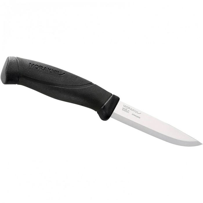 Нож с фиксированным лезвием Morakniv Companion Black, сталь Sandvik 12C27, рукоять пластик/резина