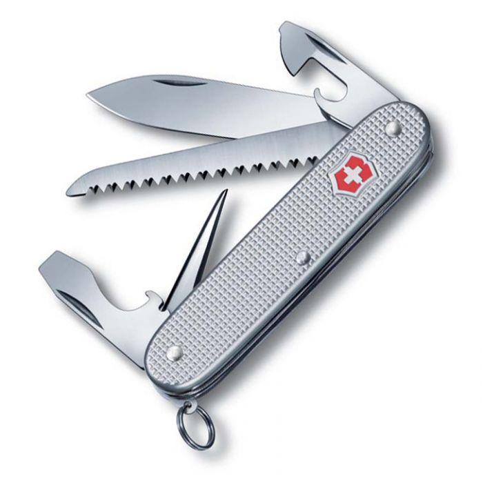 Нож перочинный Victorinox Farmer, сталь X55CrMo14, рукоять алюминиевый сплав Alox, серый