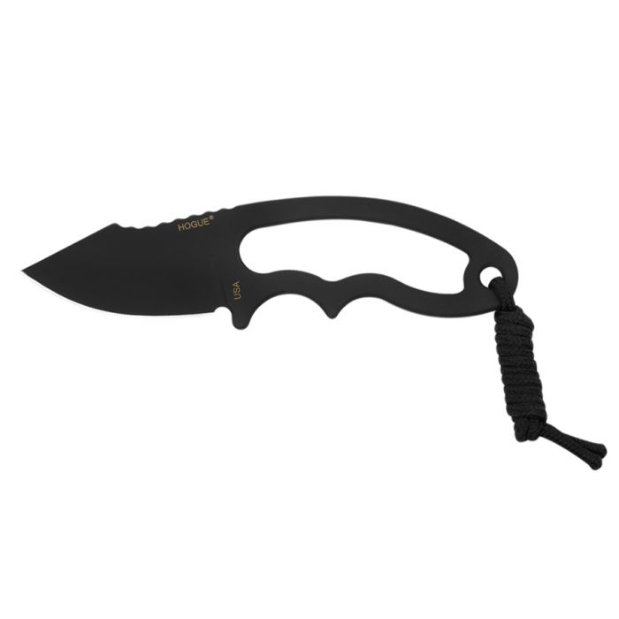 Нож с фиксированным клинком Hogue EX-F03 Neck Knife, сталь 154CM Black Ceracote, рукоять нержавеющая сталь