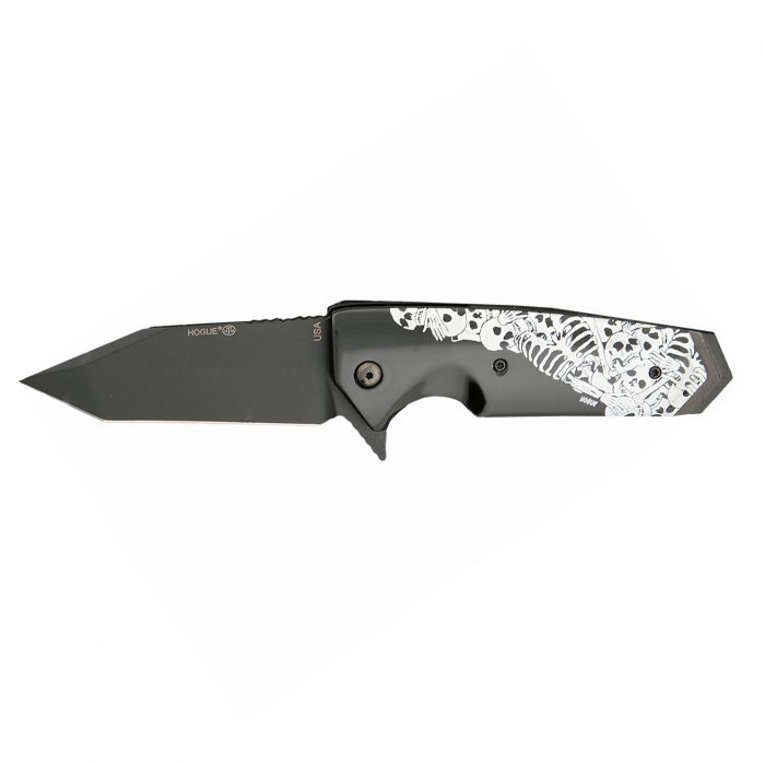 Нож складной Hogue EX-02 Tanto, сталь 154CM, рукоять ABS-пластик Skulls & Bones