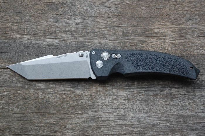 Нож складной Hogue EX-03 Stone-Tumbled Tanto, сталь 154CM, рукоять инженерный пластик, чёрный