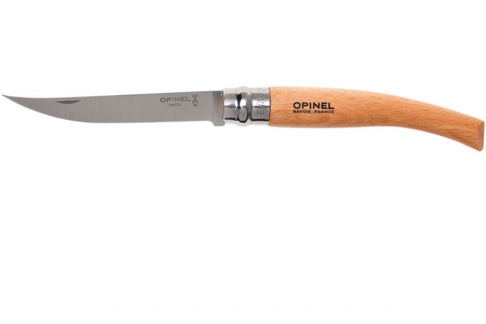 Нож складной филейный Opinel №10 VRI Folding Slim Beechwood, сталь Sandvik 12C27, рукоять бук, 000517