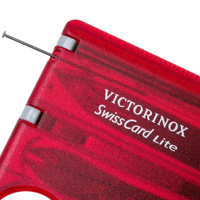 Швейцарская карта Victorinox SwissCard Lite, сталь X50CrMoV15, рукоять ABS-пластик, полупрозрачный красный