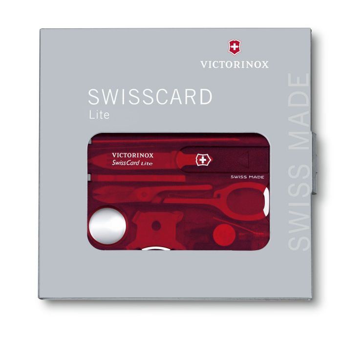 Швейцарская карта Victorinox SwissCard Lite, сталь X50CrMoV15, рукоять ABS-пластик, полупрозрачный красный