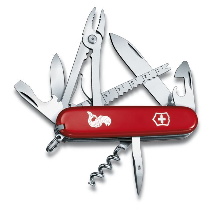 Нож перочинный Victorinox Angler, сталь X55CrMo14, рукоять Cellidor®, красный