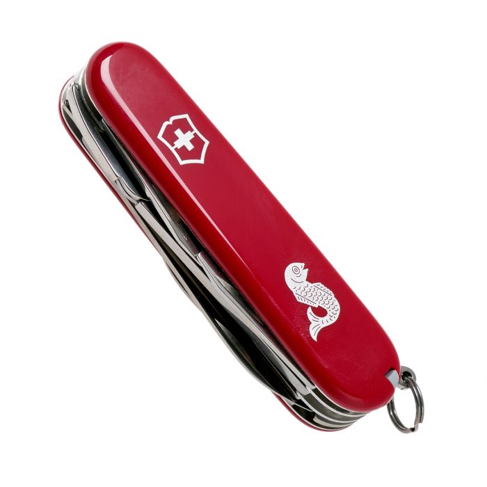 Нож перочинный Victorinox Angler, сталь X55CrMo14, рукоять Cellidor®, красный