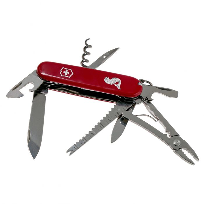 Нож перочинный Victorinox Angler, сталь X55CrMo14, рукоять Cellidor®, красный