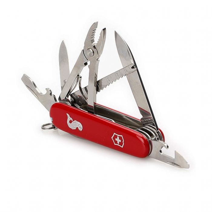 Нож перочинный Victorinox Angler, сталь X55CrMo14, рукоять Cellidor®, красный