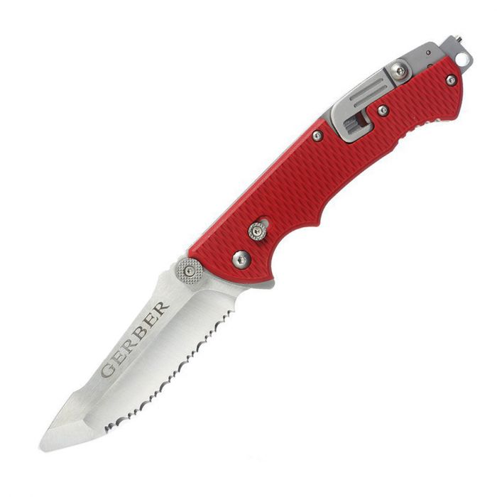 Складной нож  Gerber Hinderer Rescue, сталь 440А, рукоять термопластик GRN, красный