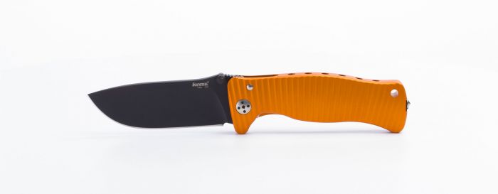 Нож складной LionSteel SR1A OB ORANGE, сталь D2 Black Finish, рукоять алюминий (Solid®), оранжевый