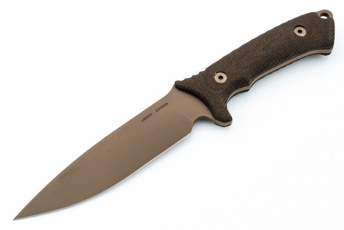 Нож с фиксированным клинком Spartan Blades Harsey Difensa, сталь CPM-S35VN Flat Dark Earth, рукоять зеленая микарта, чехол мультикам