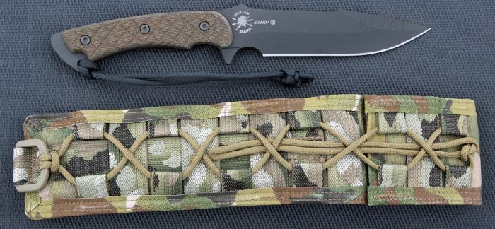 Нож с фиксированным клинком Spartan Blades Horkos, сталь CPM S35VN, рукоять зеленая микарта, чехол мультикам